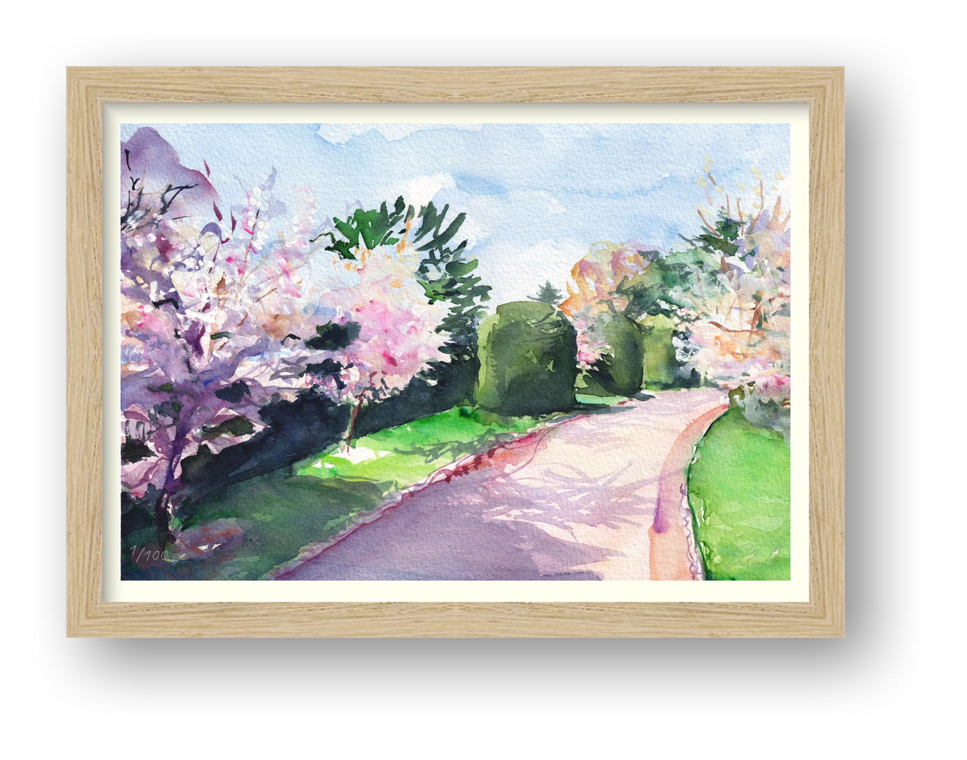 Behind the Palmhouse in Kew — framed
