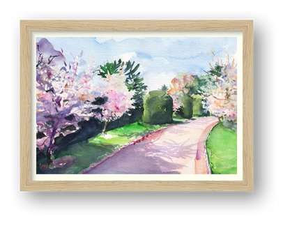 Behind the Palmhouse in Kew — framed