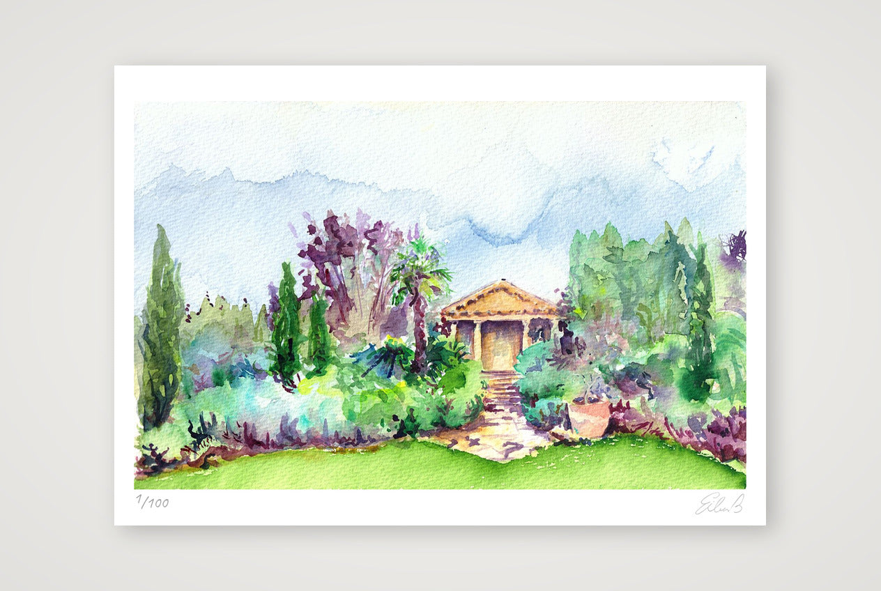Mediterranean Garden in Kew — A4 (30×21cm, 12×8") Print only