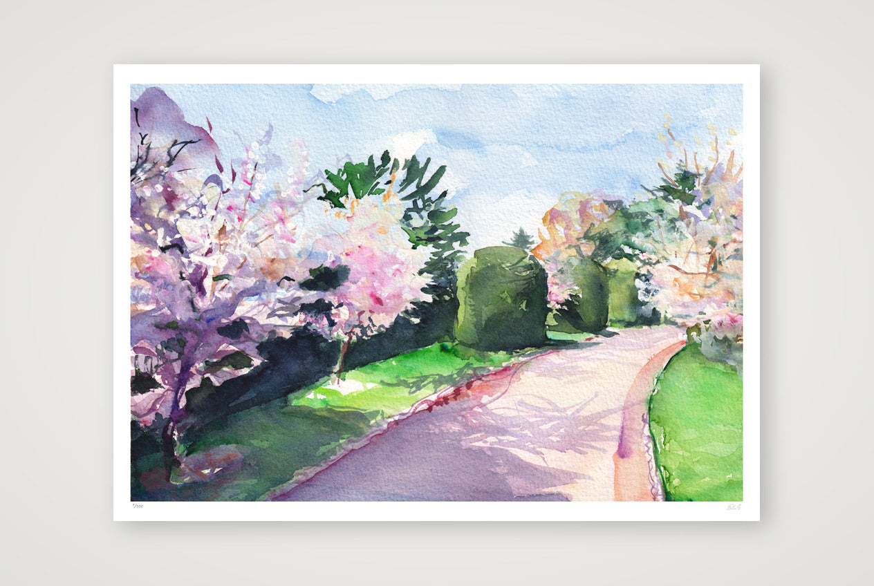 Behind the Palmhouse in Kew — A4 (30×21cm, 12×8") Print only