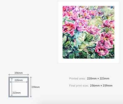 Peonies Flower Bed V (Giclée Fine Art Print)