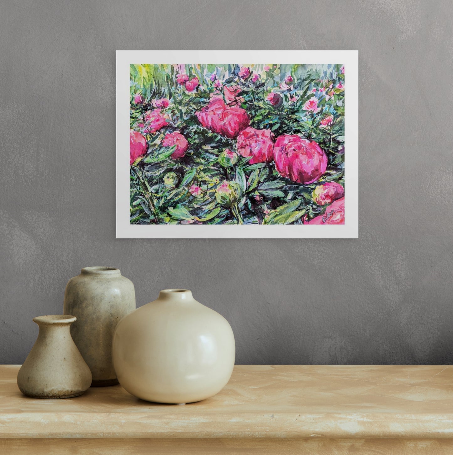 Marissa's Peony Flower Bed (Giclée Fine Art Print)