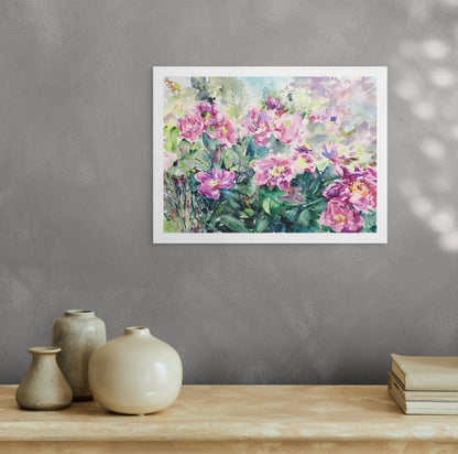 Peonies Flower Bed II (Giclée Fine Art Print)