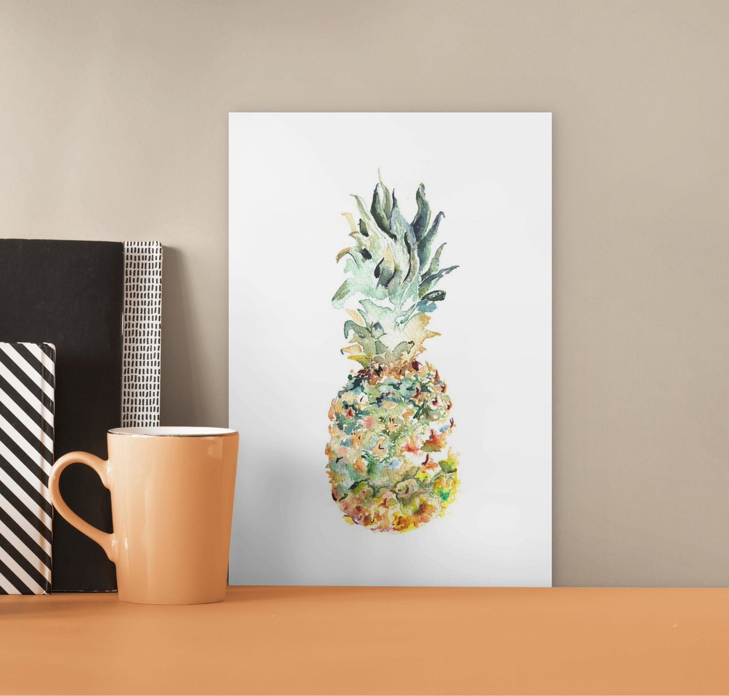 Pineapple in White Background (Giclée Fine Art Print)