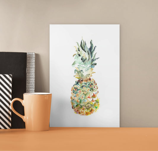 Pineapple in White Background (Giclée Fine Art Print)