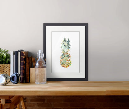 Pineapple in White Background (Giclée Fine Art Print)