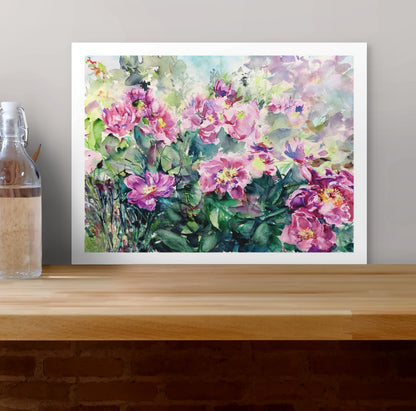 Peonies Flower Bed II (Giclée Fine Art Print)