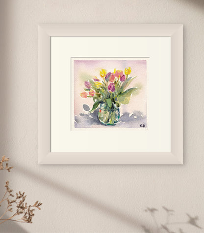 Tulips in Glass (Giclée Mini Print)